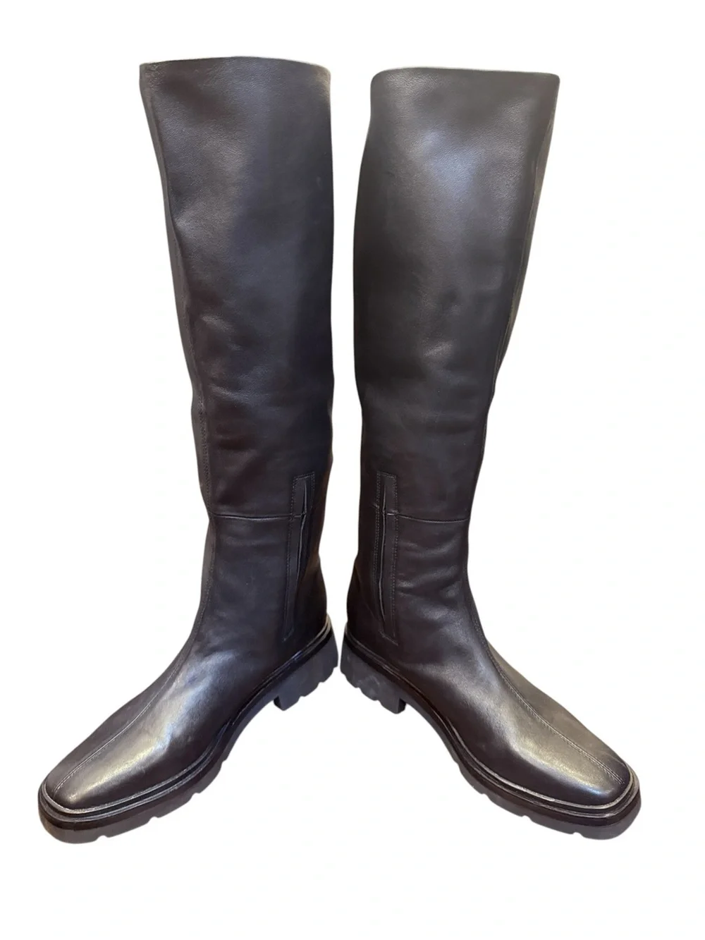 Vince Women’s Rune Leather Knee-High Pull On Riding Style Black Boot sz 10